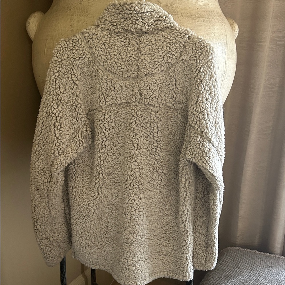 The Original Frosty Tipped Pile 1/2 Zip Pullover in Putty by True Grit - Picture 4 of 4